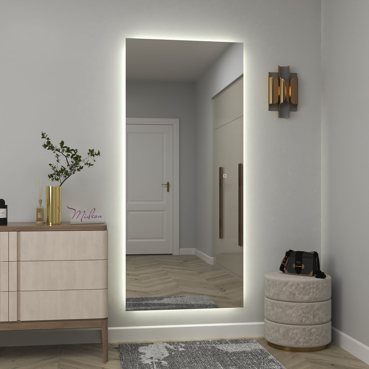 Зеркало интерьерное Mideon, 200 см х 80 см, 1 шт купить c доставкой на ...