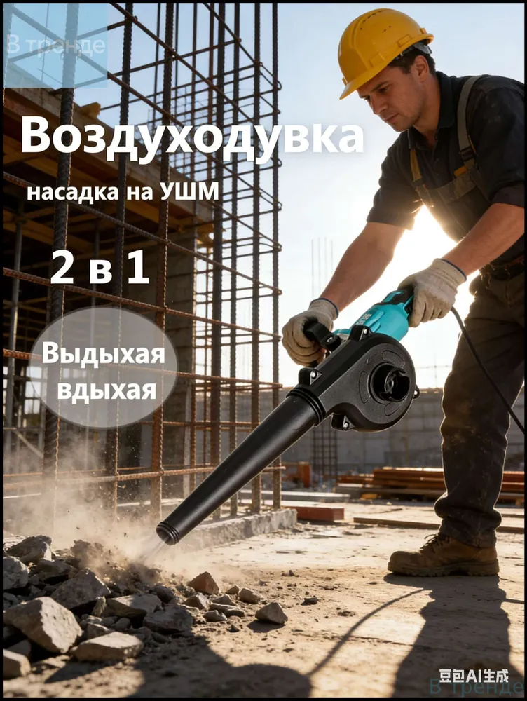 Воздуходувка садовая насадка на УШМ, насадка на болгарку пылесос-воздуходувка 4