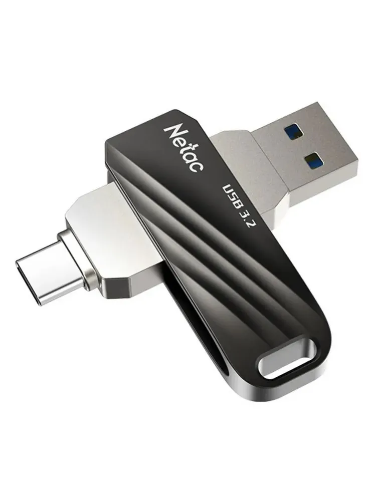 Netac US11 128 ГБ USB-флеш-накопитель, USB 3.2 / USB Type-C, металл, черный, 128 ГБ, фото 5