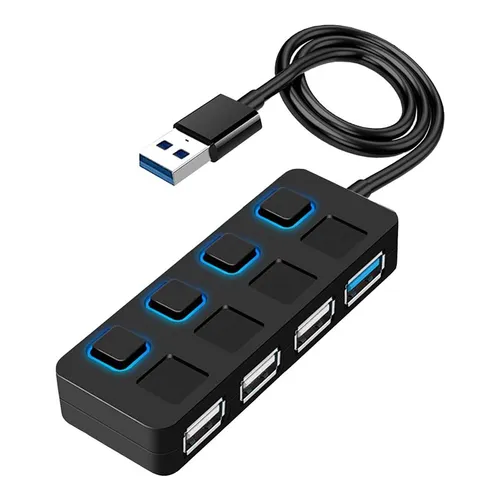 4-портовый USB 3.0-концентратор с индивидуальными светодиодными выключателями питания, расширительны