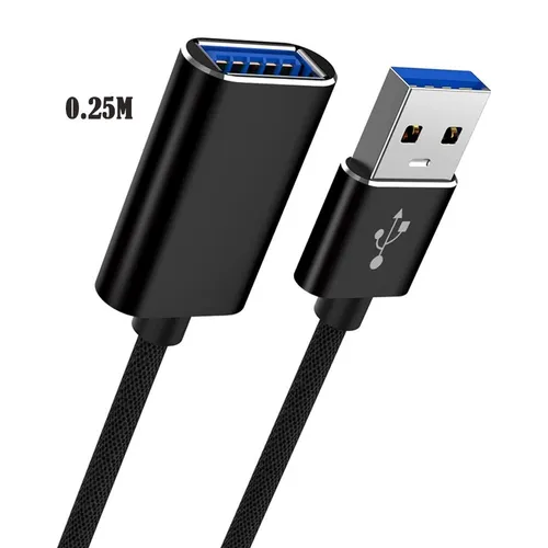 Удлинитель кабеля, 0.25 м, черный