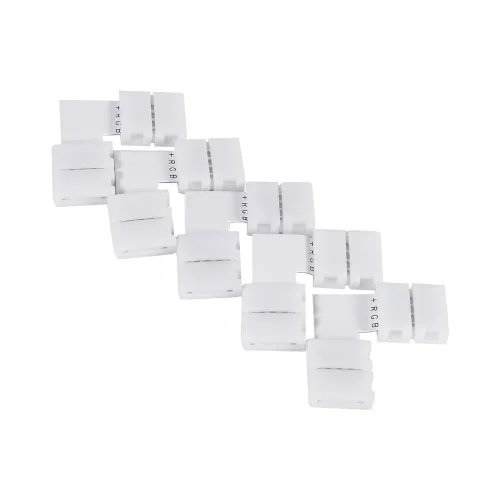 Угловые коннекторы для светодиодной ленты RGB 5050, 4pin, L-образные, без пайки, 5 шт, 10 мм