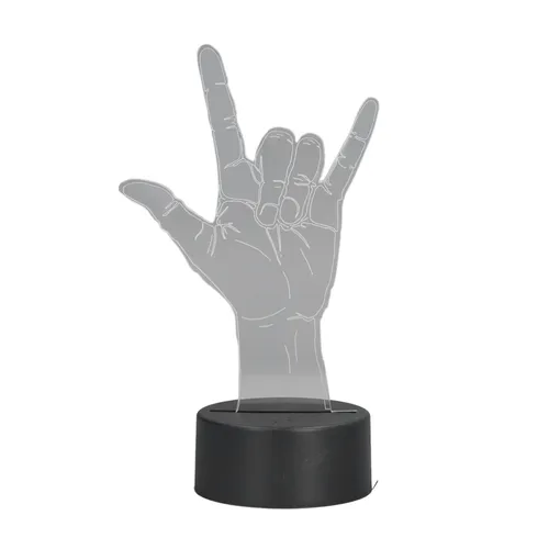 3D ночник "Я тебя люблю" на языке жестов, сенсорное управление, регулируемый, питание от USB или бат