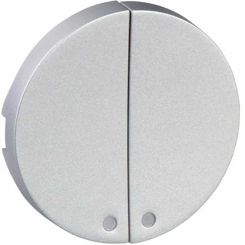 Клавиша Schneider Electric Odace двойная с окном подсветки. Алюминий S53R298