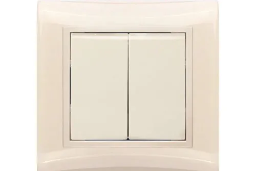 Двухклавишный выключатель Volsten V01-22-V21-S Violet кремовый