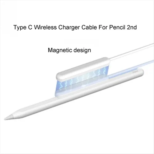 Зарядный кабель для Apple Pencil 2, второй магнитный кабель Type-C (белый)