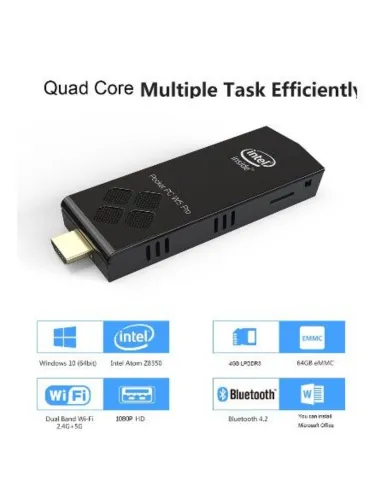 Findarling Мини-ПК (Intel Atom x5-Z8350, RAM 4 ГБ, SSD 64 ГБ, Intel HD Graphics, Windows 10 Pro), T5