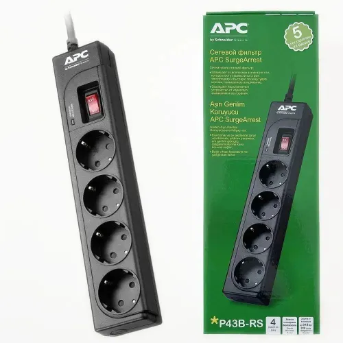 Apc By Schneider Electric P43B-RS 4-розеточная сеть с защитой от перегрузки (чёрная)