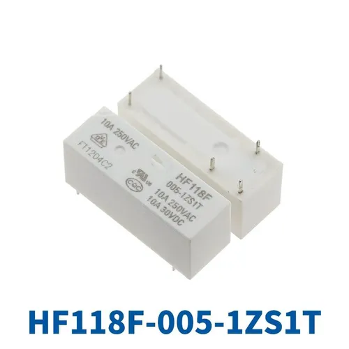 Электромеханическое реле HF118F-005-1ZS1T, 5-контактное, переключающее (1НО/1НЗ), маломощное