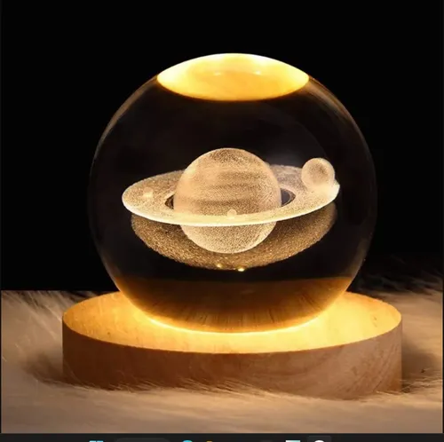 Светильник декоративный "Хрустальный шар" с подсветкой Сатурн, от USB.