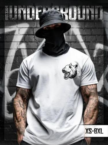 Футболка Russian андеграунд с принтом собака