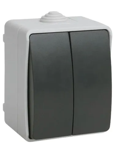 2-клавишный выключатель , ВС20-2-0-ФСр, 10А, IP54