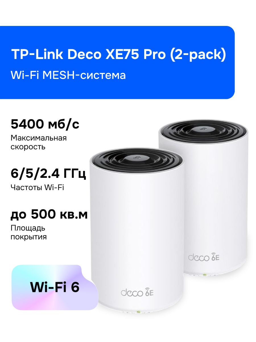 TP-Link Deco XE75 Pro(2-pack) Wi-Fi MESH-система купить на OZON по