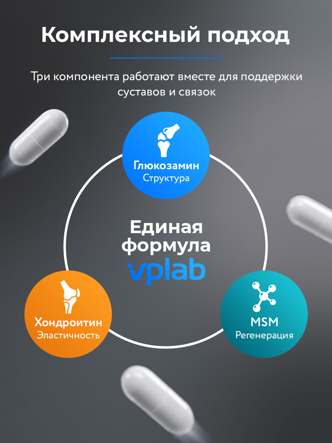 Vplab, Glucosamine Chondroitin Msm, 90 таблеток