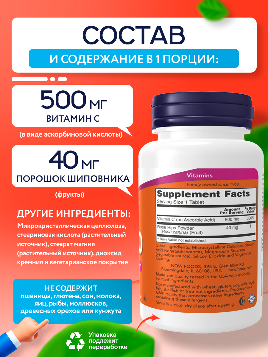 Now, C-500 RH 250 TABS