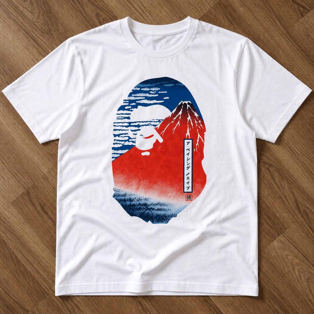 Футболка Bape x Ukiyo-e Ape Head