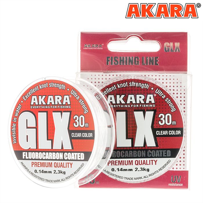 Леска akara glx premium clear 30 м 0,14 прозрачная,(набор из 1 шт)