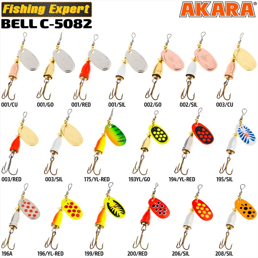 Блесна вращ. Akara C-5082 8 гр. 175/Yl-Red