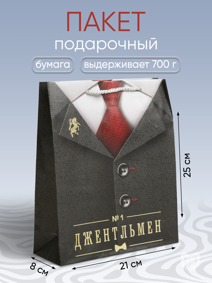 Пакет подарочный, ML 21 х 25 х 8 см