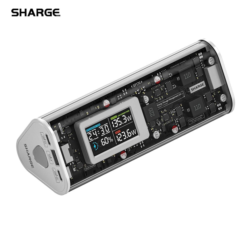 SHARGEEK170PowerBankПортативноезарядноеустройство,общаямощность170W,емкость24,000mAh,водонепроницаемостьIP66,аккумуляторнаябатарея140ВтPD3.1