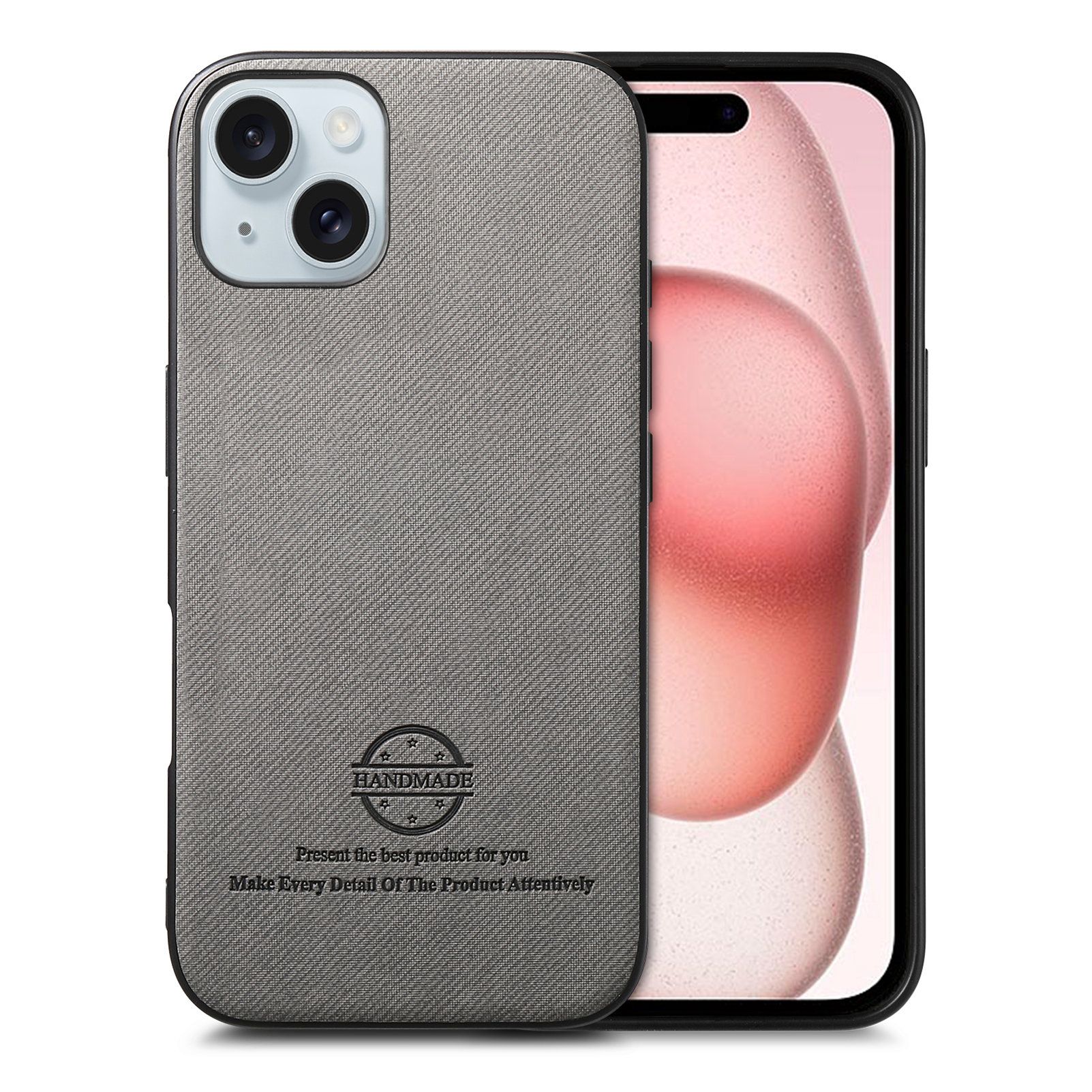 智能手机壳 用于 Apple iPhone 15, 热塑性聚氨酯, 灰色