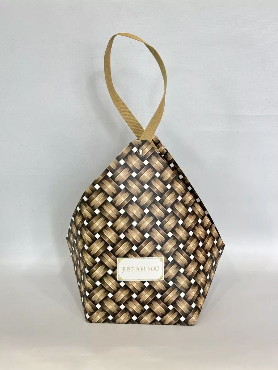 Сумка С плетением широкий Большая Клетка 24X28X14 Китай