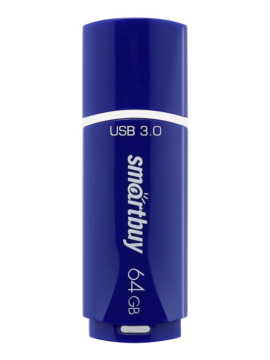 SmartBuy Crown 64 ГБ USB-флеш-накопитель, USB 3.0, USB Type-A, SB64GBCRW-Bl, синий неон