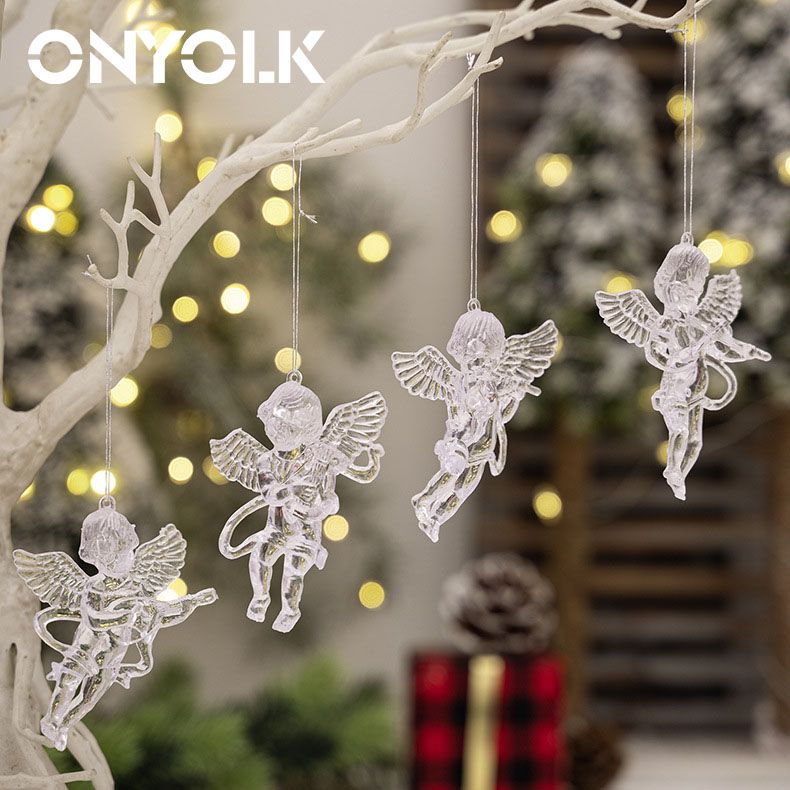 ONYOLKЕлочныеукрашения9смАнгелпрозрачный4шт.