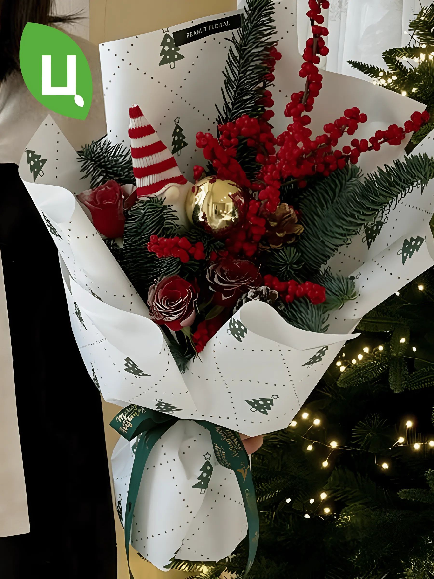 Пленка НГ Елка в уп/20 штук Белый 58*58CM P.HLZXL.SDLW-D Китай