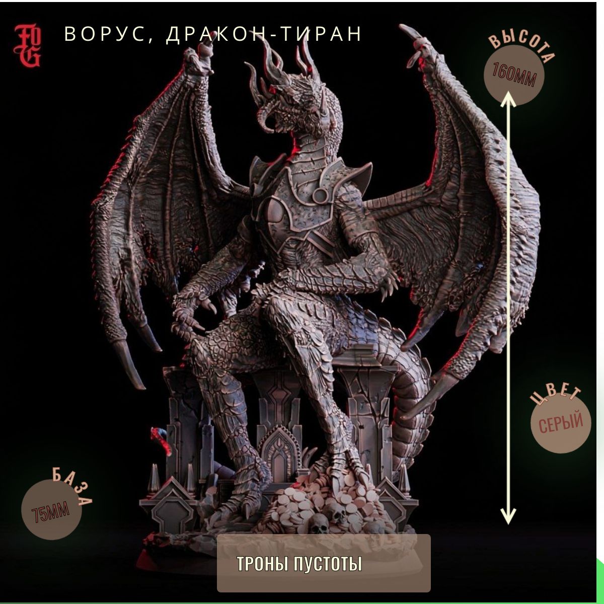 Ворус, Дракон-Тиран ДнД DnD миниатюры набор Трон Пустоты
