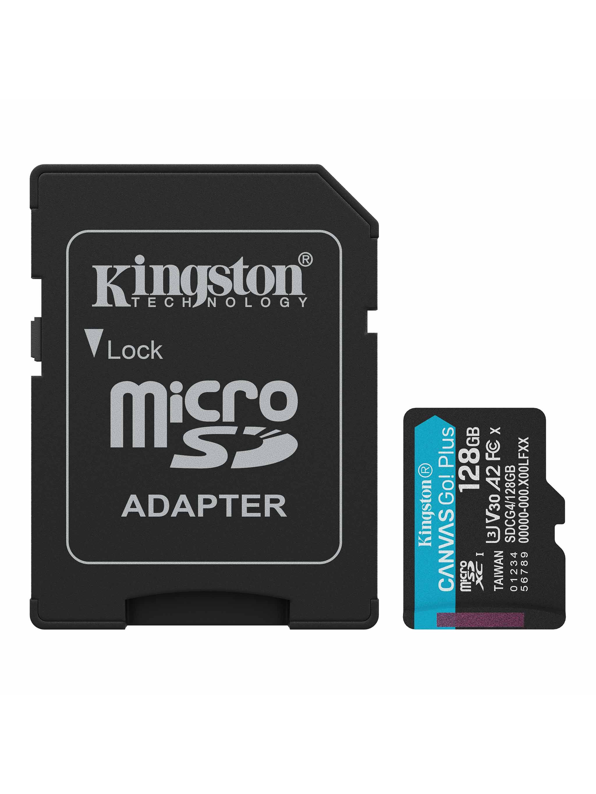Kingston Canvas Go! Plus 128 ГБ Карта памяти microSDXC, SDCG4/128GB, с адаптером