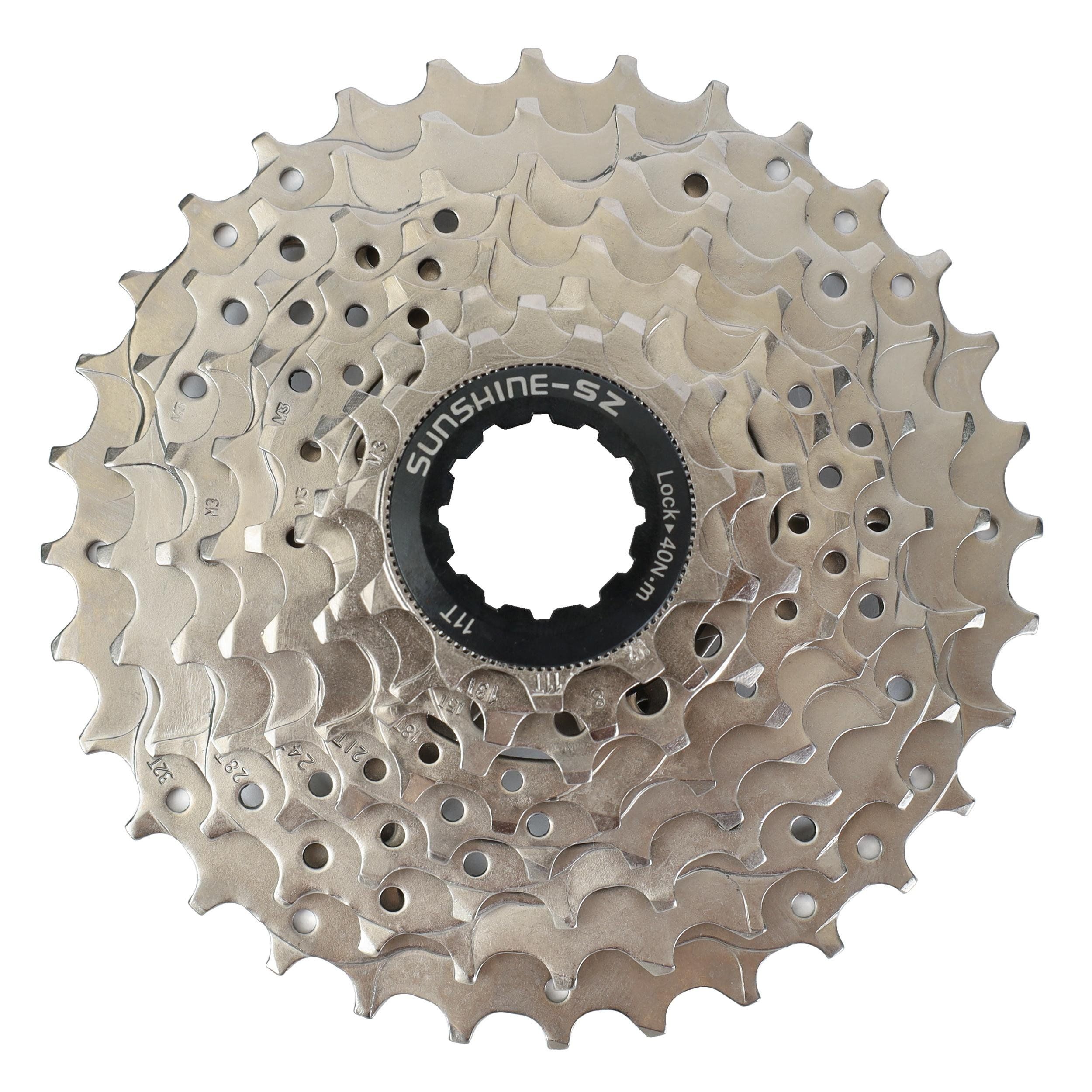 Кассета SUNSHINE MTB 8 скоростей 11-32T, никелированная Кассета SUNSHINE MTB 8 скоростей 11-32T, никелированная