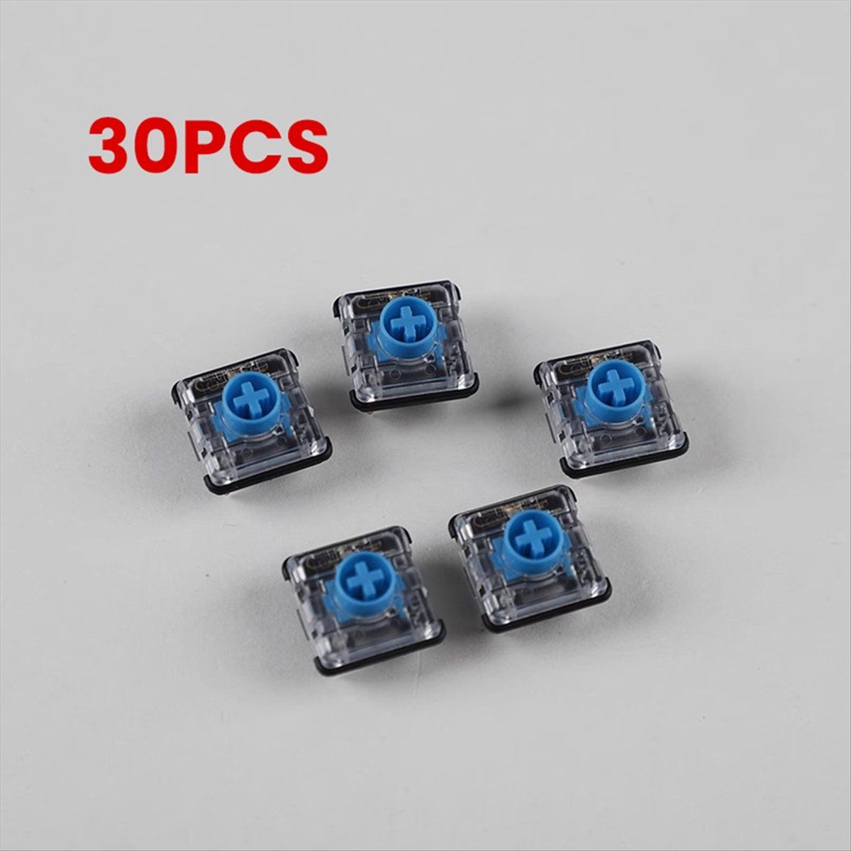 30шт.низкопрофильныхпереключателейV2,бесшумныемеханическиеигровыепереключателидляклавиатурыMini1353,зеленые