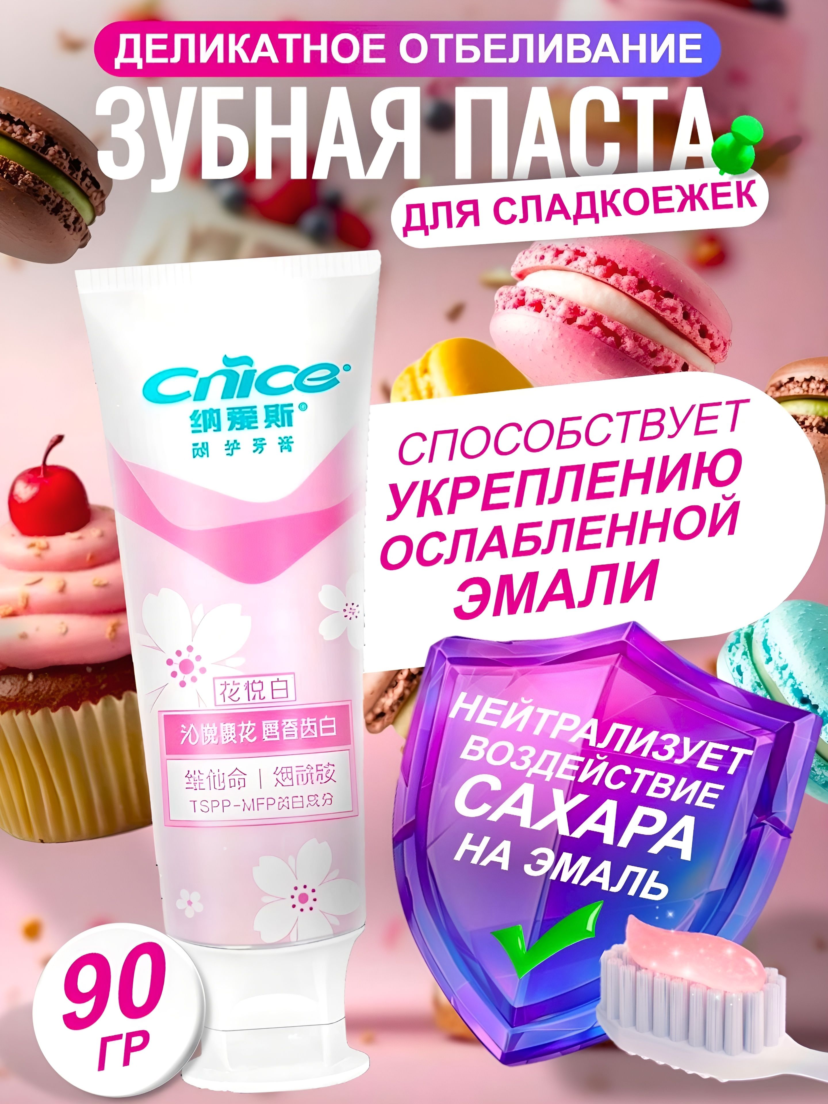 Toothpaste Cnice Зубная паста отбеливающая, восстановление и укрепление зубной эмали ...