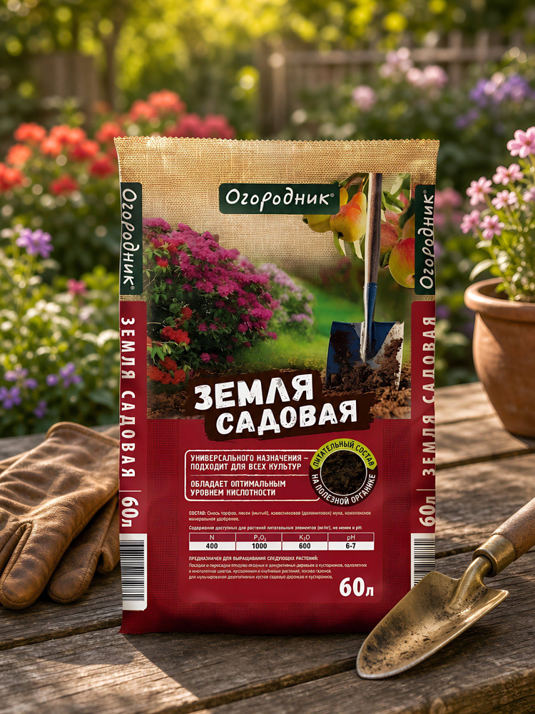 Грунт Садовая земля, 60 л, Огородник #1