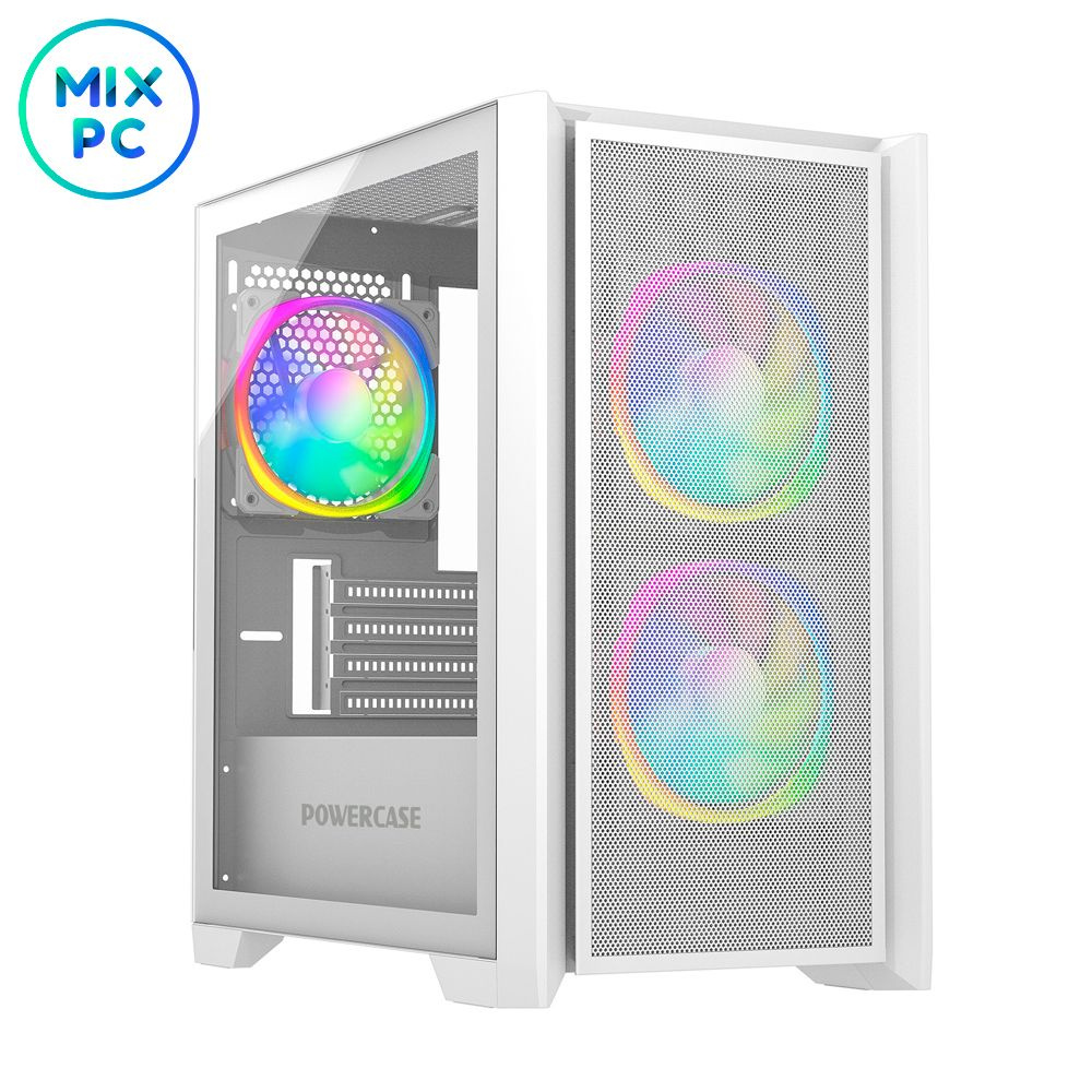 Powercase Компьютерный корпус Alisio Micro Z3W ARGB, белый (CAMZW-A3 ...