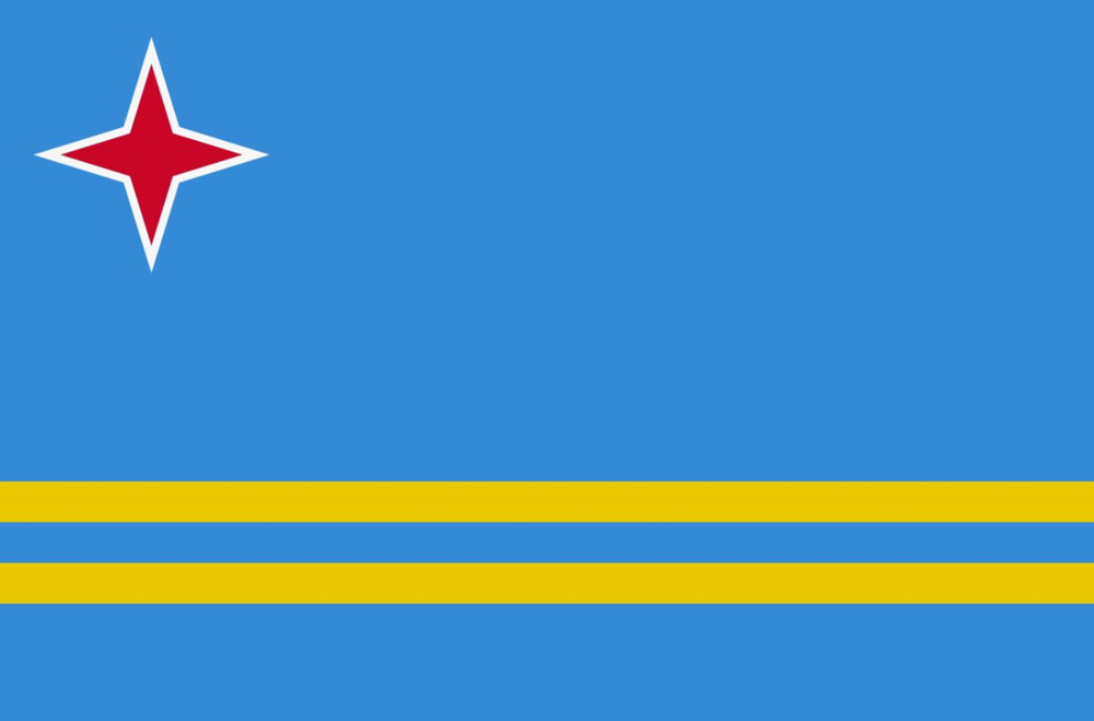 Флаг Арубы 40х60 см с люверсами #1