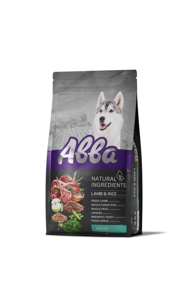 Авва,сухой корм для взрослых собак с ягненком и рисом 12кг купить на ...