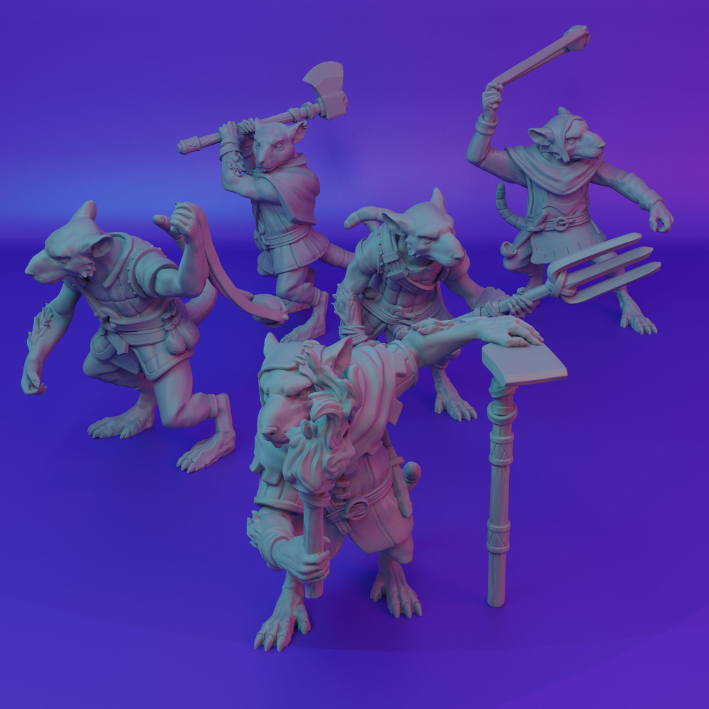 Миниатюры набор "Крысы крестьяне" ДнД DnD Pathfinder Wargame Warhammer ...