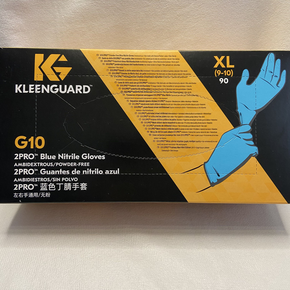 Защитные перчатки нитриловые KleenGuard G10 2PRO Blue Nitrile Gloves, 0.15 мм, размер XL (10)  #1