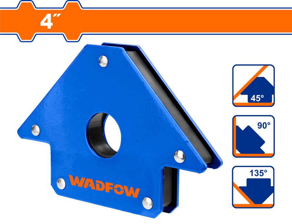 Магнитный угольник для сварки для 3 углов, усилие до 23 кг. WADFOW WMC1604  #1
