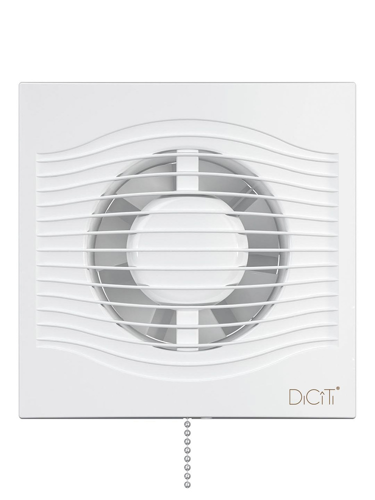 Вентилятор осевой вытяжной накладной DICITI SLIM D100 с обратным клапаном и шнуровым тяговым выключателем #1