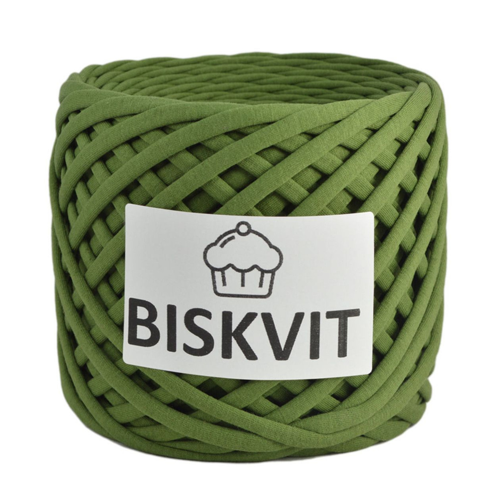 Трикотажная пряжа Biskvit (Бисквит) цвет Хаки, 330гр. 100м. (100% хлопок), 1 моток.  #1