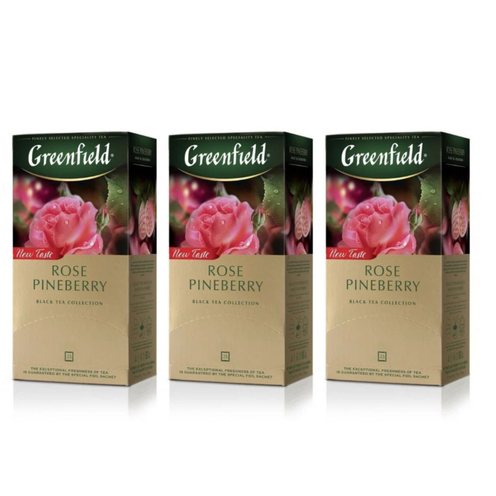 Чай черный Greenfield Rose Pineberry 25 пакетиков 3 штуки #1