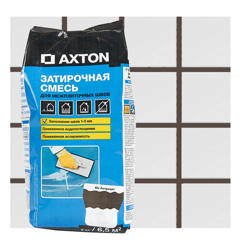 Затирка цементная Axton A130 цвет антрацит 2 кг #1