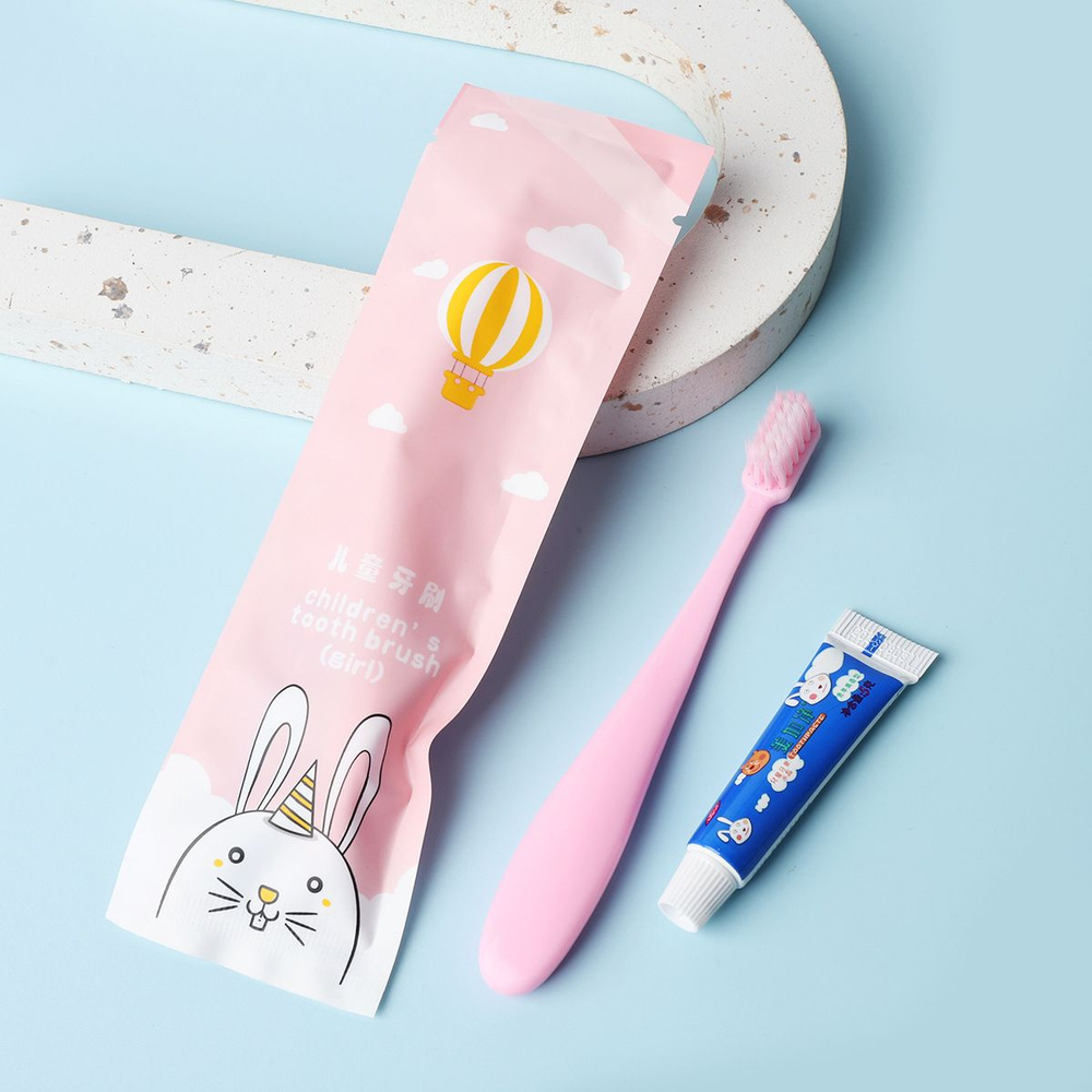 100 штук, одноразовая детская зубная щетка и зубная паста с мягкой ...