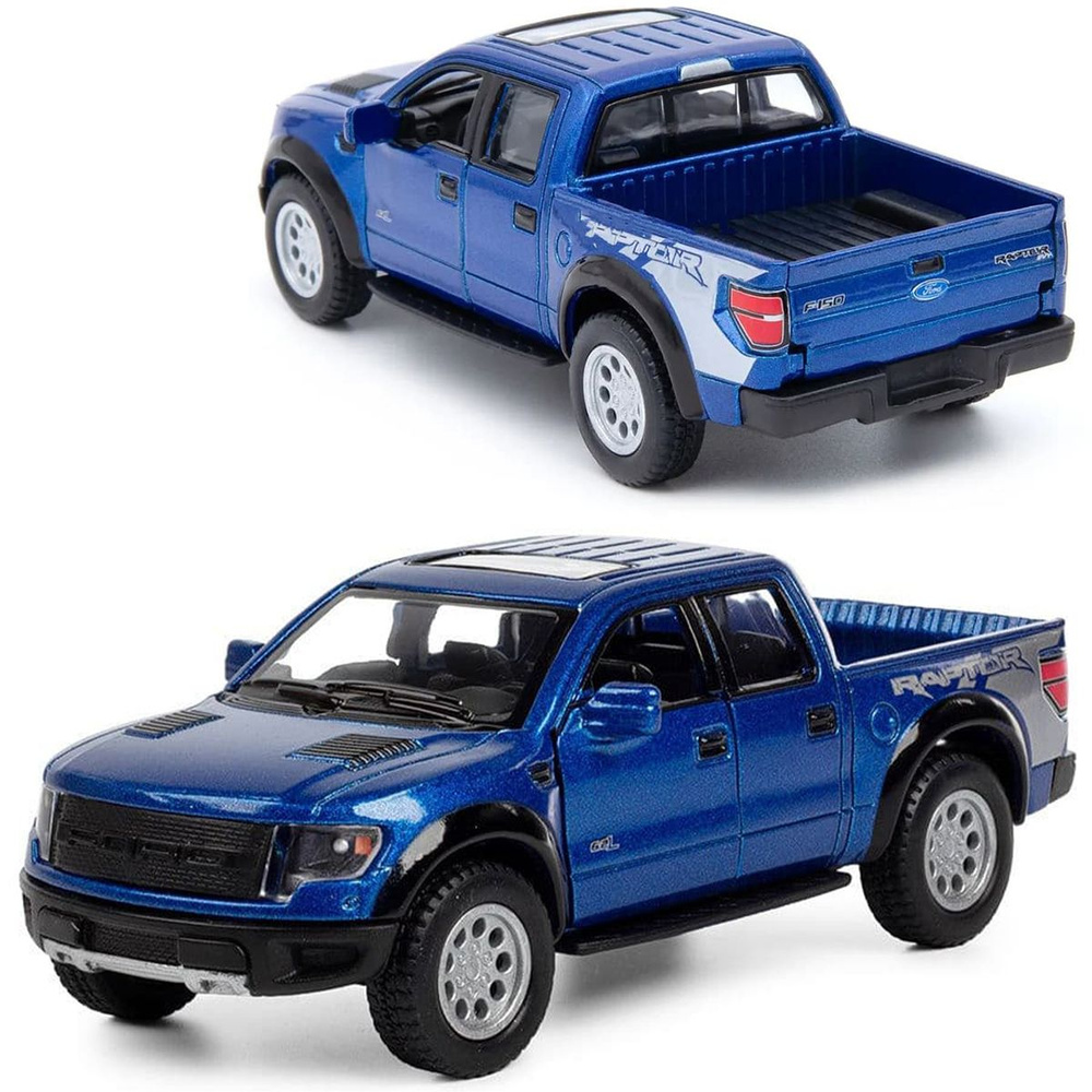 Машинка металлическая Kinsmart 1:46 2013 Ford F-150 SVT Raptor SuperCrew KT5365D инерционная / Синий #1