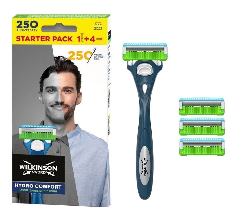 Wilkinson sword / Schick Hydro 3 COMFORT / Бритвенный станок + сменные кассеты 4 шт.  #1