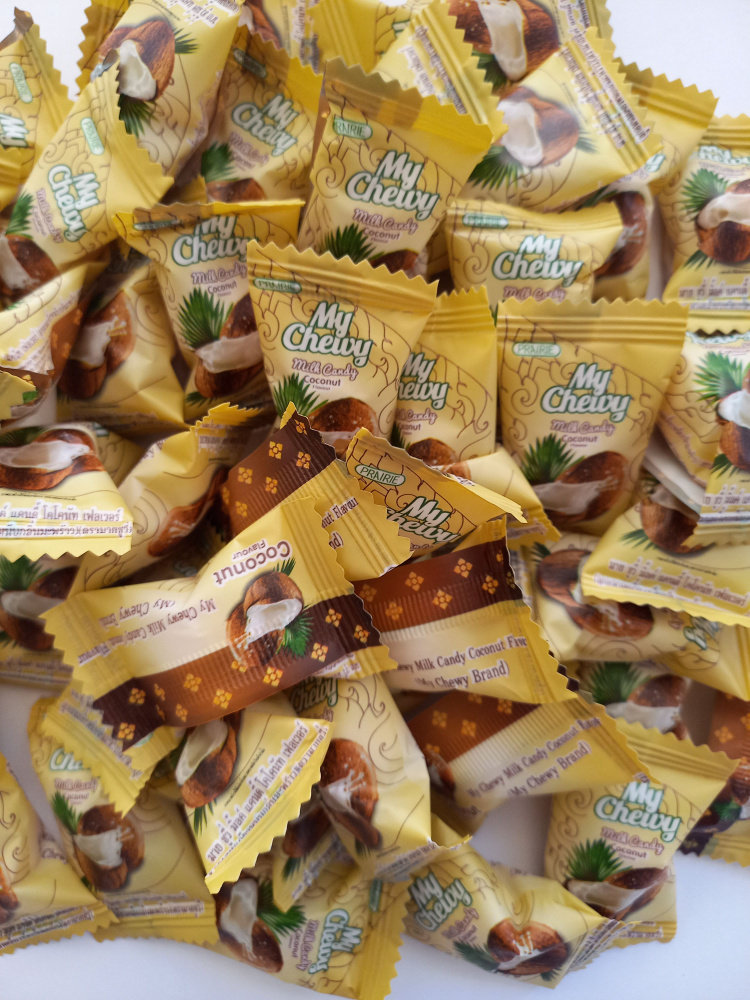 100 грамм! My Chewy candy Кокос! Тайские жевательные конфеты Coconut / 100 гр. (чистый вес) в коробочке. #1