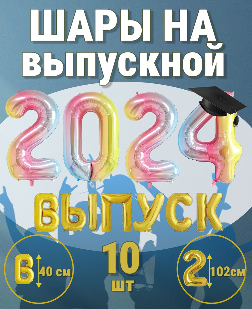 Шары воздушные фольгированные цифры и буквы выпуск 2024 - купить в  интернет-магазине OZON с доставкой по России (1530156732)